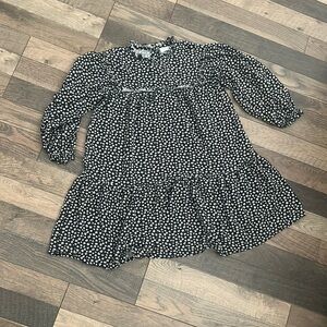 Zara Kids Girls Size 9 Floral Black Ruffle Fall Dress